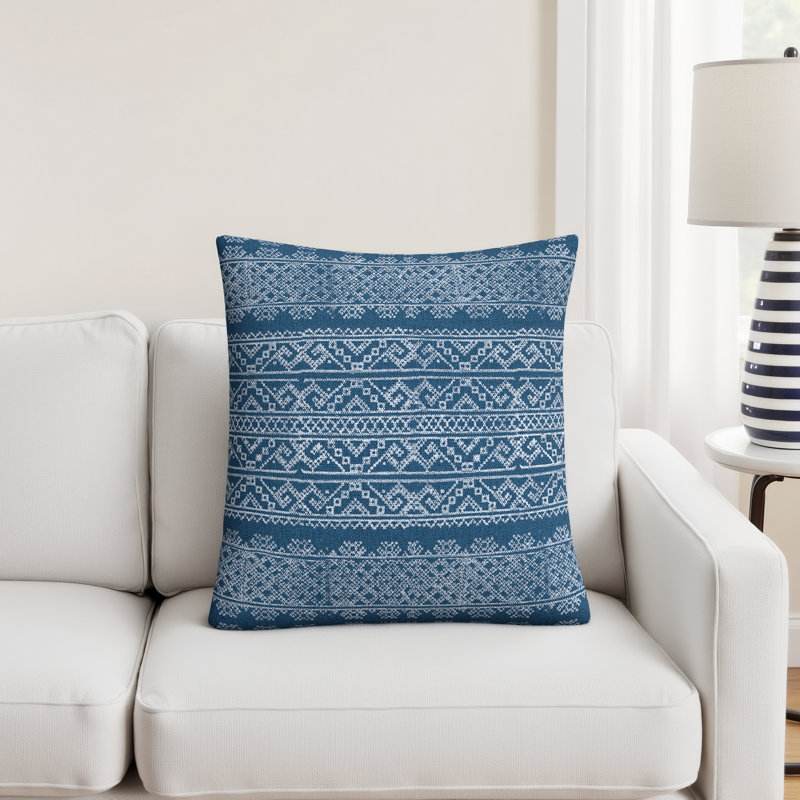 Carmela Geometric Cotton Blend Throw Pillow, Polyester/Polyfill