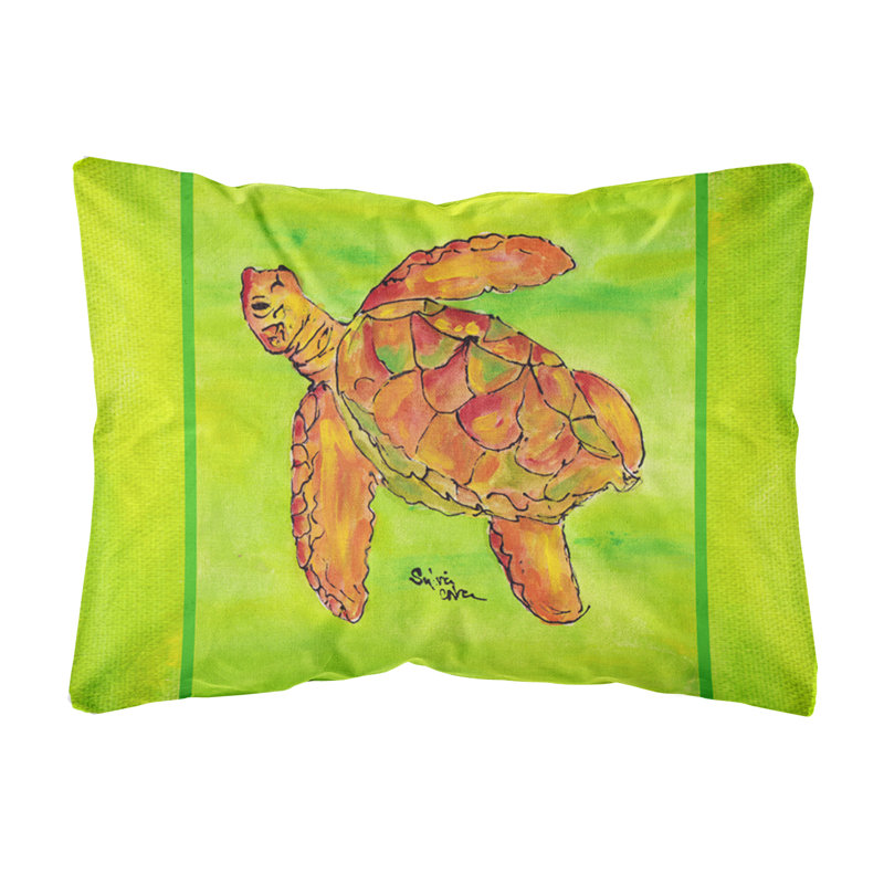 Turtle Outdoor Reversible Throw Pillow