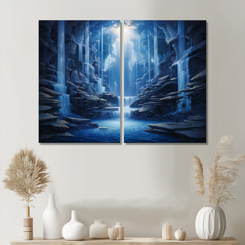 Impression sur toile cascade de fantaisie, Ne s’applique pas, Toile tendue sur cadre, H 36 po x l 48 po