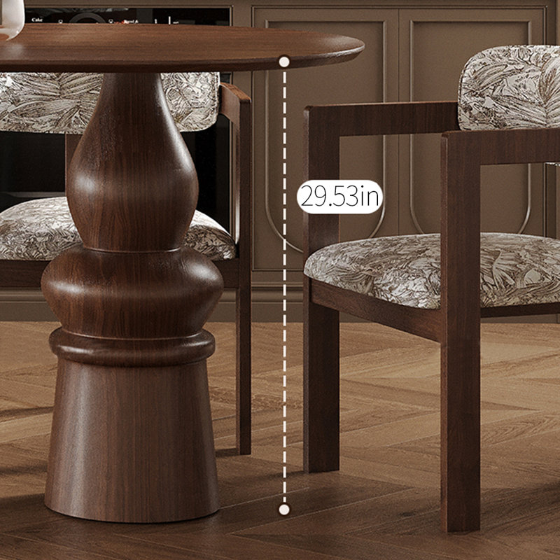 Retro high-end oval dining table, Brownness, 29.53"H x 70.87"L x 31.5"W