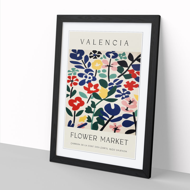 Valencia Flower Market Exhibition No. 2 - Single Picture Frame Print on Wood, 34cm H x 25cm W x 2cm D