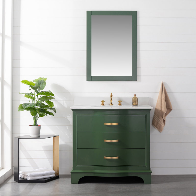 Plan de toilette simple en pierre reconstituée de 91 cm avec lavabo (base non incluse)