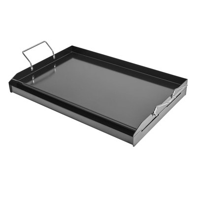 Carbon Steel Griddle Plate with Removable Handles, 24x16 Inch Universal Flat Top for Gas Grill and Camping