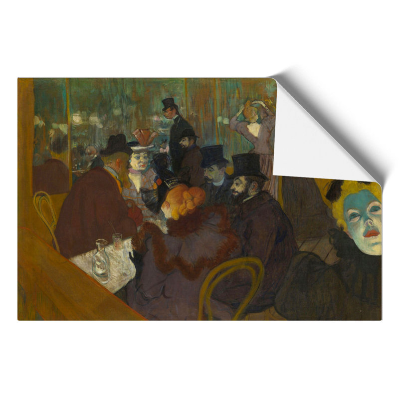 At the Cabaret by Henri de Toulouse-Lautrec - Unframed Painting, 21cm H x 30cm W x 0.1cm D