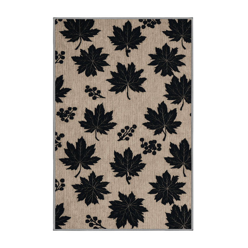  Tapis lavable à motif de fruits noirs mûre, Rectangulaire 2 pi x 3 pi