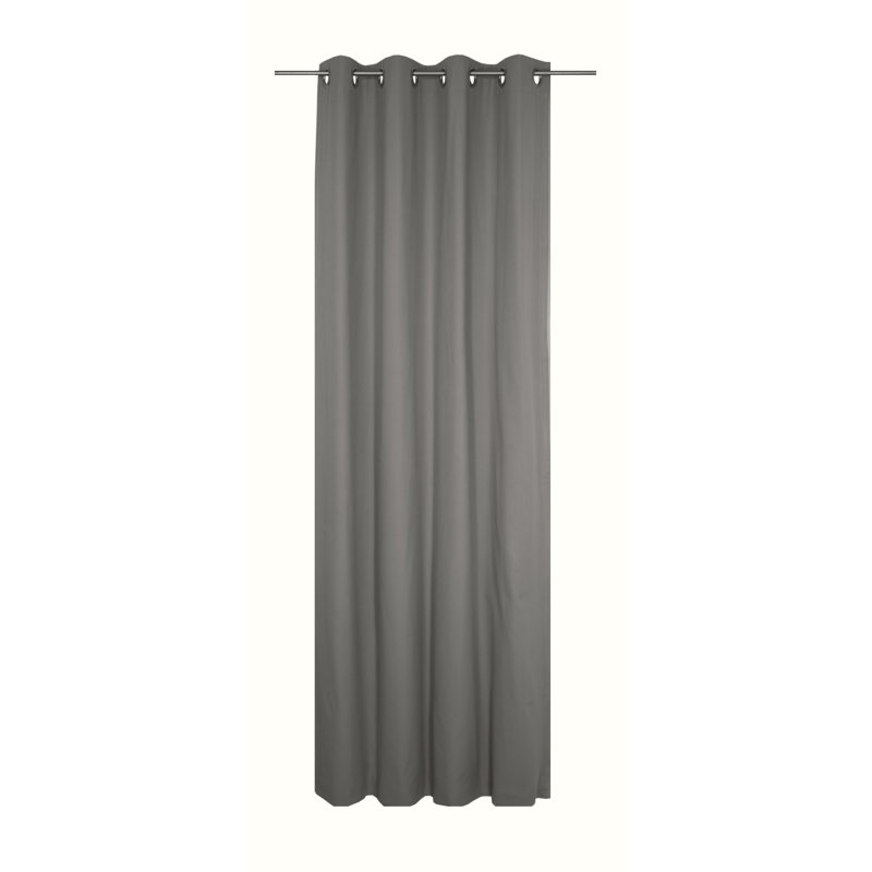 Eisenhauer Cotton Room Darkening Curtain Single Panel, 130cm Width x 225cm Drop, Dark Grey