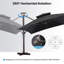 Parasol en porte-à-faux rectangulaire 13 'x 10', base de contrepoids incluse-1950906344