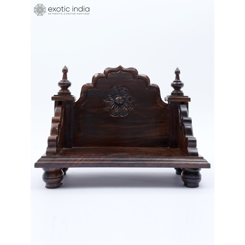 Divinité 12 "Singhasan / Mandasana en bois