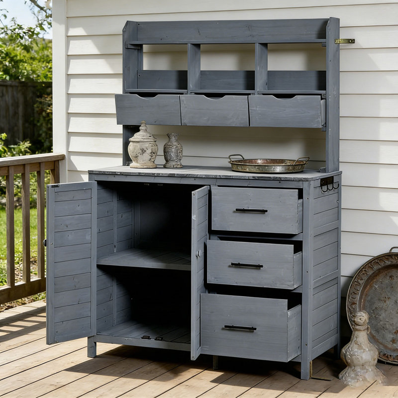 Banc de rempotage de ferme Farmhouse, Gris