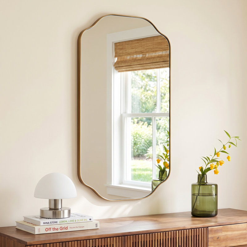 Eaton Metal Scalloped Mirror, Gold