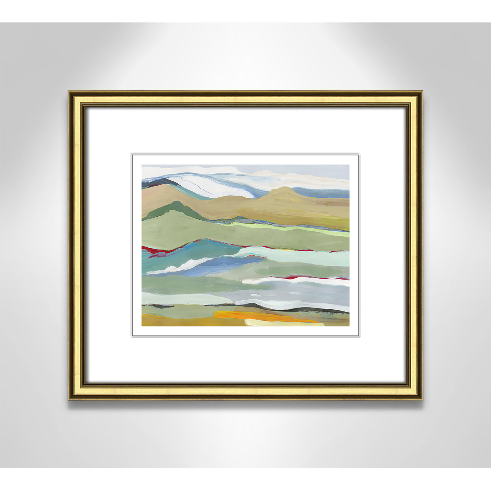 Dee "Goodbye Summer on the Hills" Painting, 14.25" H x 16.25" W x 0.88" D, Gold Framed