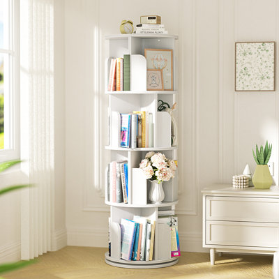 Hildelind 360° Rotating Bookcase, Storage and Display Bookshelf for Home Office and Living Room