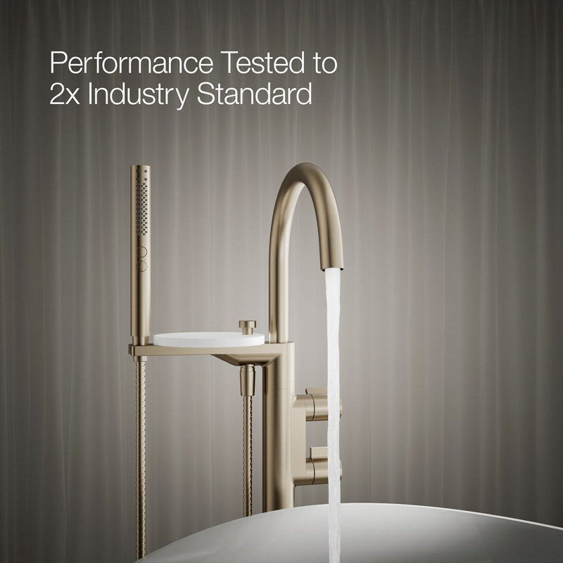 Components Floor-Mount Bath Filler Trim, Bronze, Knob Handle