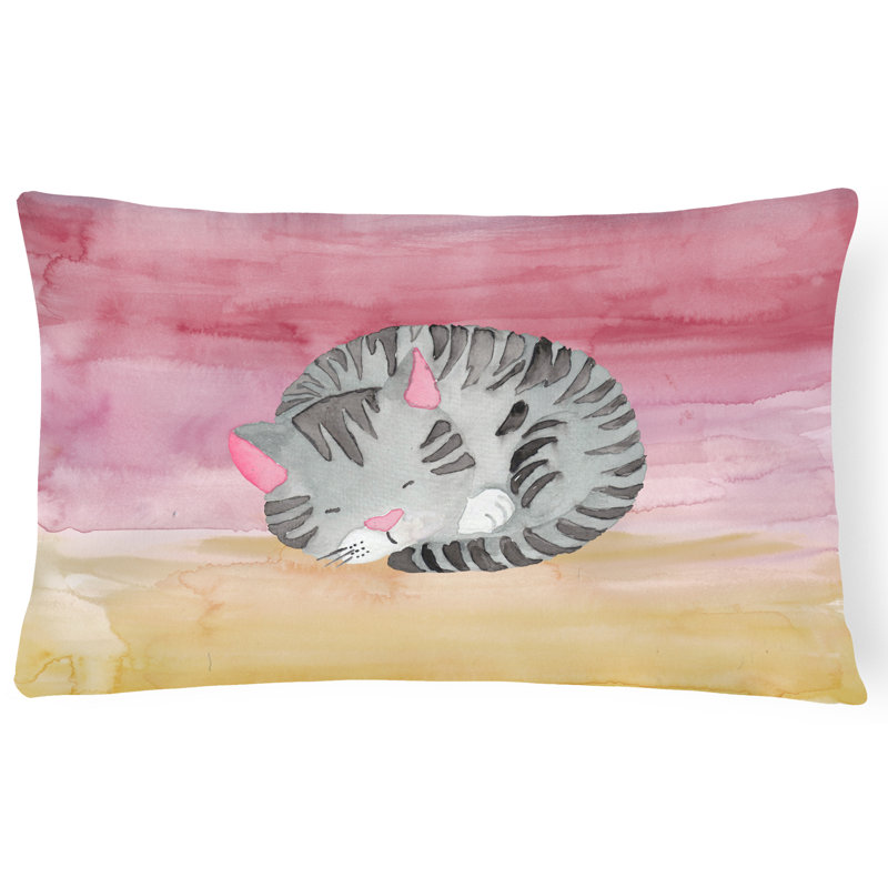  Coussin lombaire aquarelle Sleeping Cat