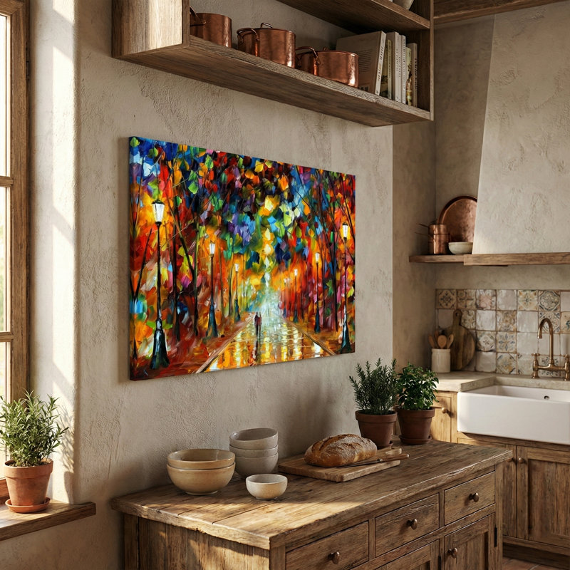 Paysage urbain vibrant sur toile