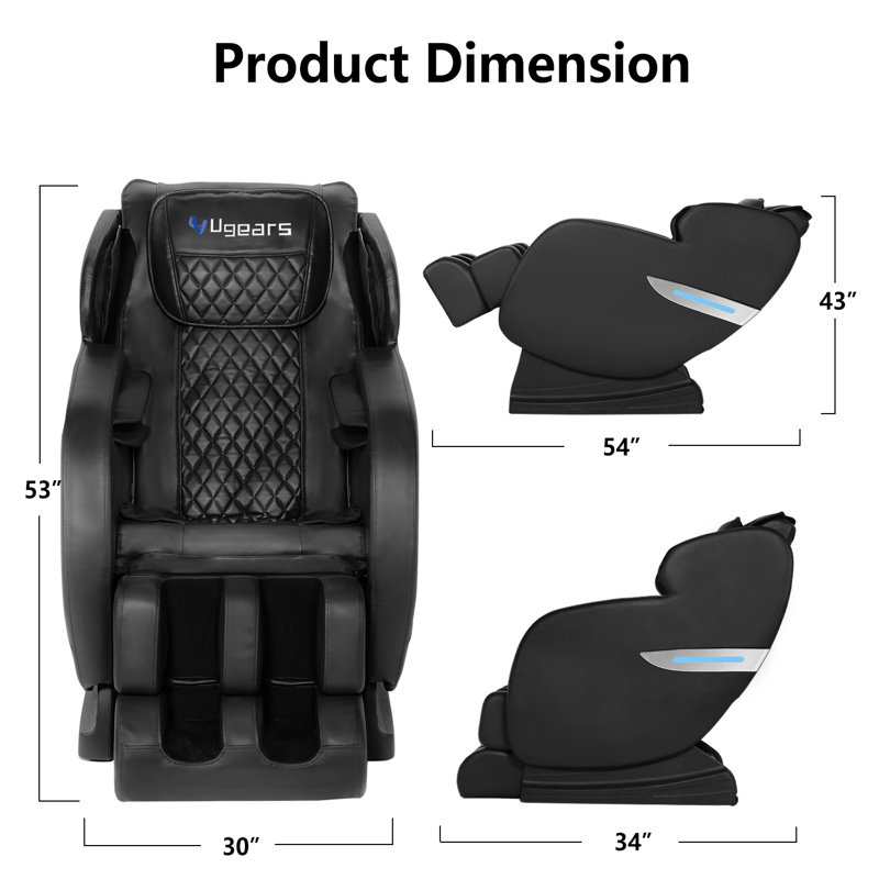 Fauteuil de massage en faux cuir, Similicuir noir