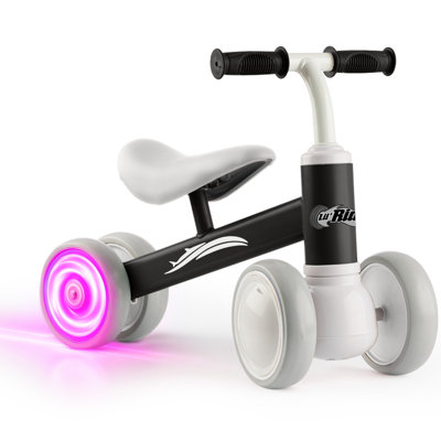Colourful LED Baby Balance Bike for 1 Year Old Gifts - 10-36 Month Toddler Balance Bike with No Pedals, Enclosed Wheels, and Soft Seat - Ride on Toys for Toddlers 1-3 by Lil' Rider (Black)