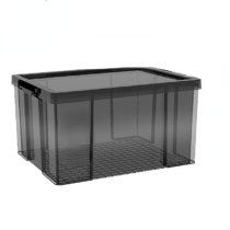Transparent storage box right-angle thickened compression storage box  food-grade plastic box household large clothing storage box