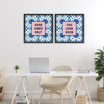 Ensemble de 2 cadres flottants Inspiring messages On Boho
