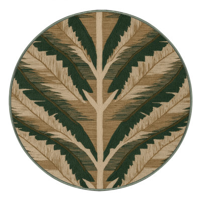 Washable Taro Leaves Hawaiian Area Rug