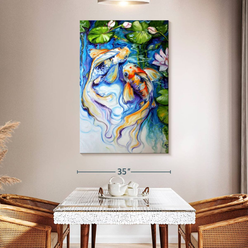 Brampt Koi Koi And Lily, 51" H x 34" W
