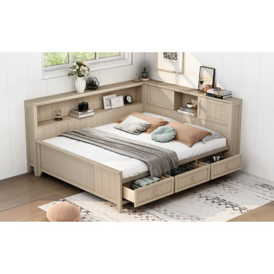 Antique White Milk Full Size Daybed With Storage Options And 3 Drawers, Build For Dependability 3 Design, Color, Long-Term Use
