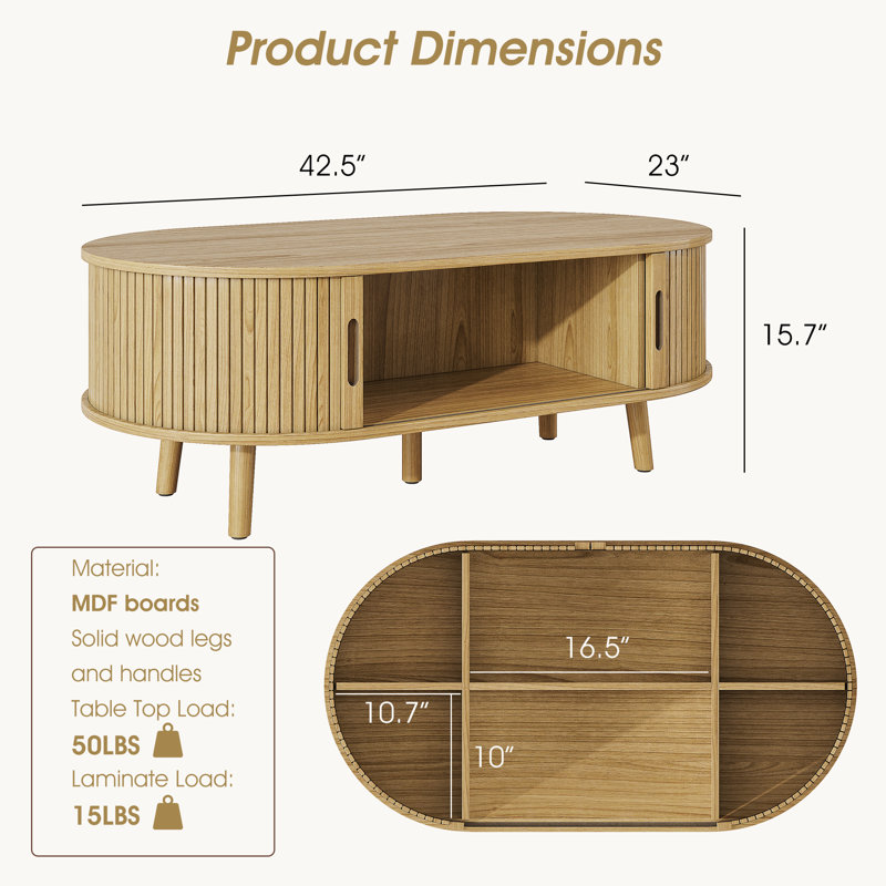 Meuble télé et table basse en chêne