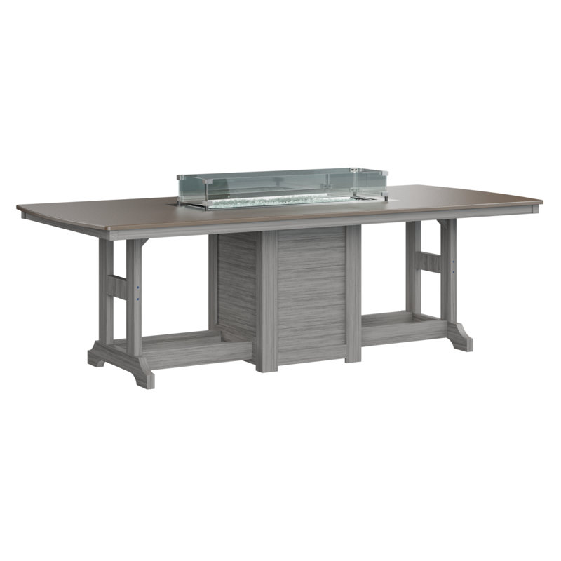Berlin Gardens Garden Classic Fire Pit Counter Height Dining Table, Hammered Top Bronze with Driftwood Grey Base