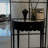 Black Solid Wood Half-circle Console Table