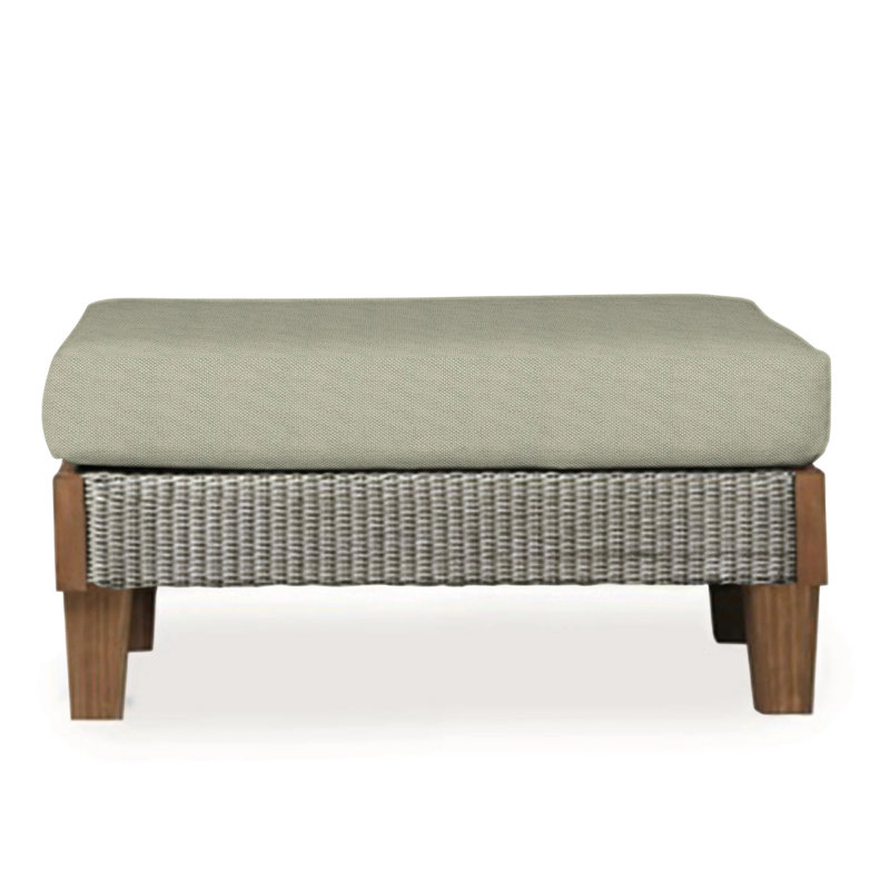 Catalina Outdoor Ottoman, Callen Celadon, Pewter
