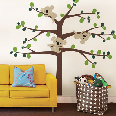 Décalcomanie murale arbre avec koalas