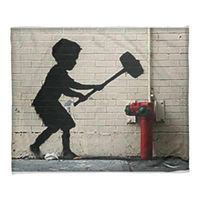 Banksy Sewn Throw Blanket