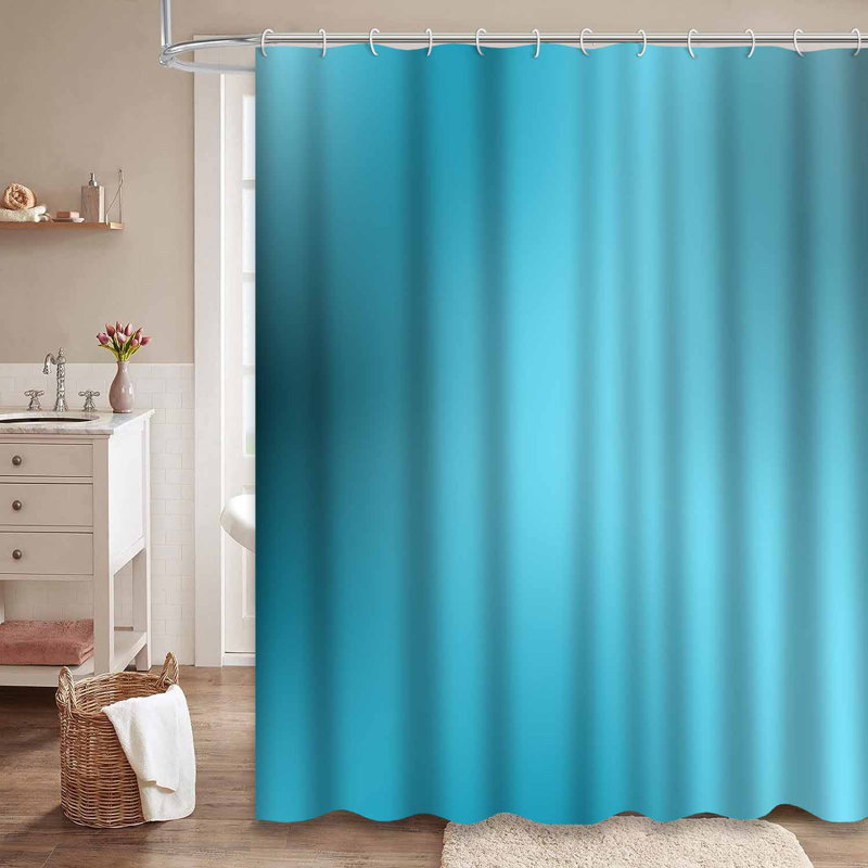 Rideau de douche bleu à motif abstrait bleu vif avec 12 crochets, L 72 po x l 78 po