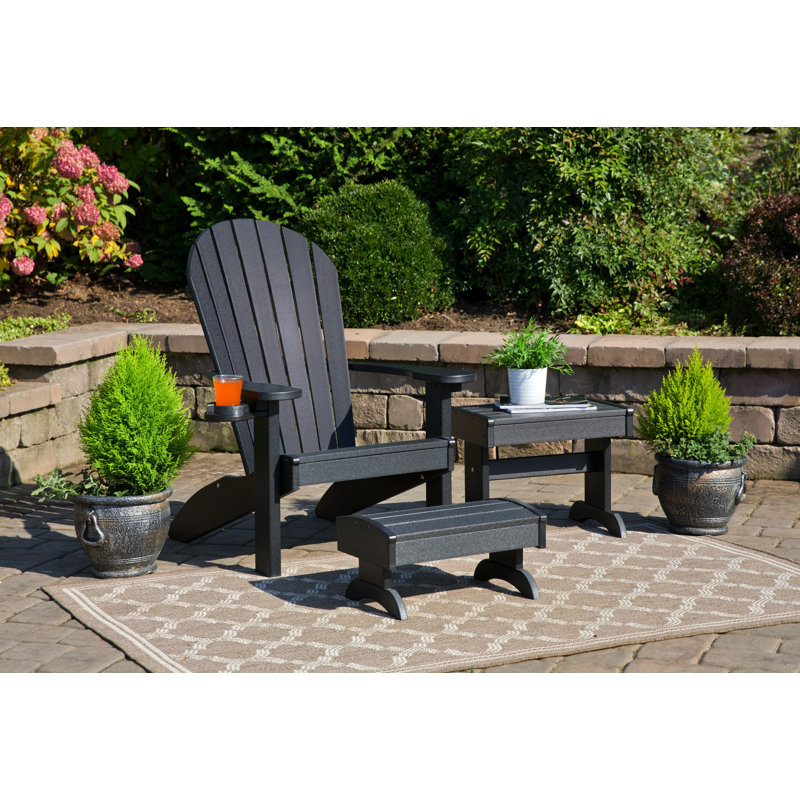 Aatikah Outdoor Adirondack Chair, Black