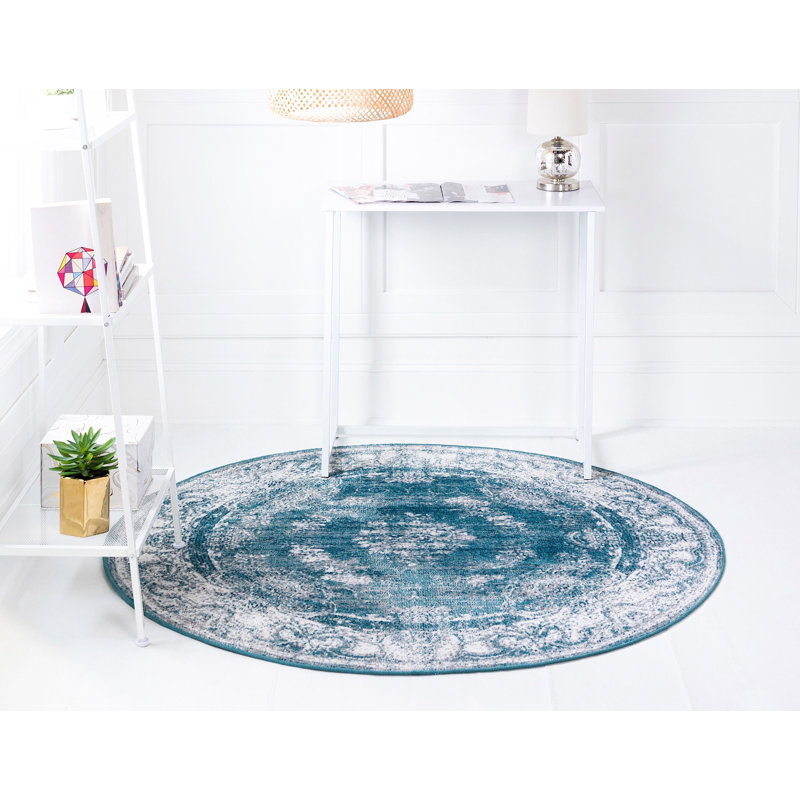 Brueck Ikat Indoor Rug, Round 8'