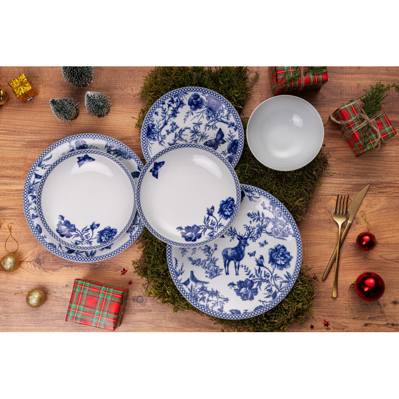Nikiesha 24 Piece Porcelain China Dinnerware Set - Service for 6