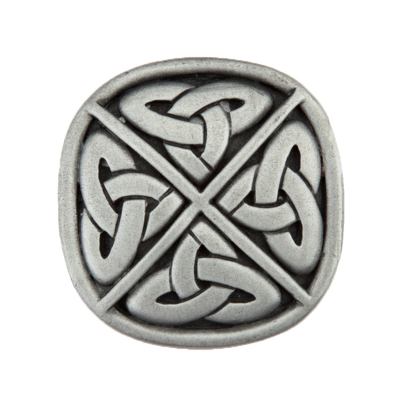 Poignée d'armoire Celtic Square, Étain antique