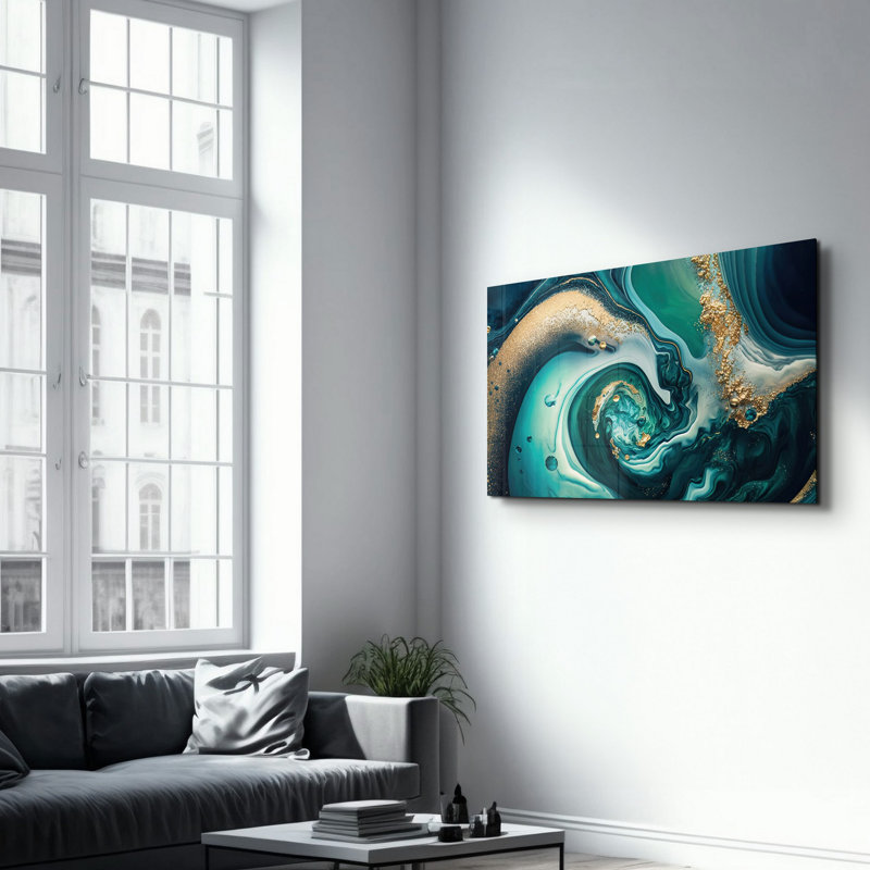 Peinture élégante en verre trempé de 27,6 po x 43,3 po | 100% verre trempé, épaisseur: 0,16 pouce | Œuvre imprimée UV, parfaite pour la décoration intérieure et les intérieurs modernes, des visuels époustouflants pour toute pièce