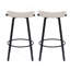 Tabourets de bar à hauteur de comptoir, chaises de cuisine tissées à la main sans dossier avec repose-pieds rond, ensemble de 2 tabourets de pub en PVC pour l'intérieur et l'extérieur