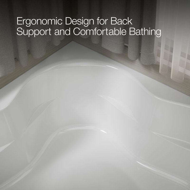 Tercet 60" x 60" Soaking Bathtub, White