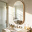Miroir mural ovale en métal-669632245