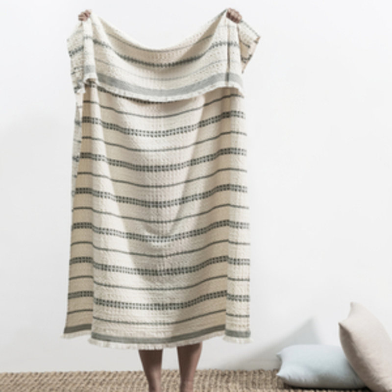 Lisbon Cotton Throw, Charcoal