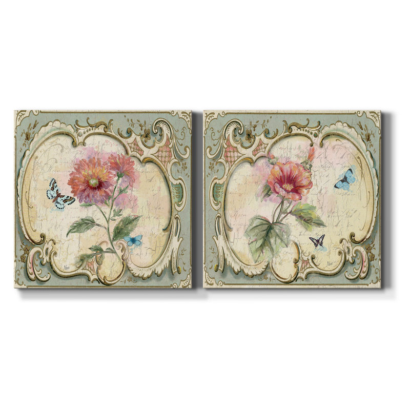 «Classical Flower III», ensemble de 2 reproductions d'art sur toile tendue, H 10 po x l 10 po x P 1 po