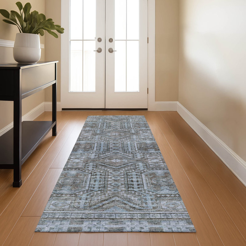 Premium Machine Washable Ashlynn Border Rug, Runner 2'3" x 7'6"