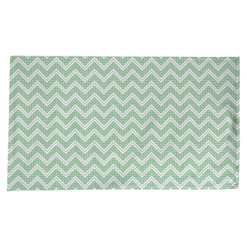 Nappe à chevrons à la main classic Stephenie, Vert clair / blanc