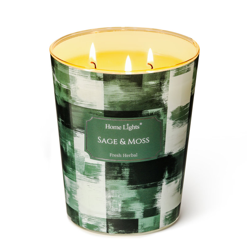 Sauge et mousse | Bougies parfumées 3-Wick Homelights