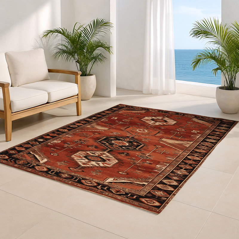 Tapis d'intérieur et d'extérieur brun Persian, Rectangulaire 2 pi x 3 pi