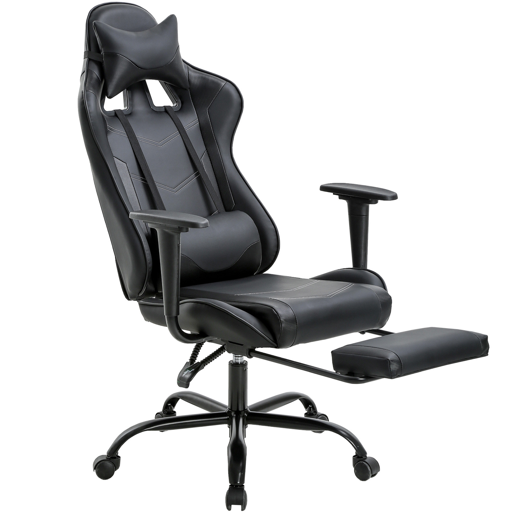 Inbox Zero Adjustable Ergonomic Faux Leather Swiveling PC & Racing Game