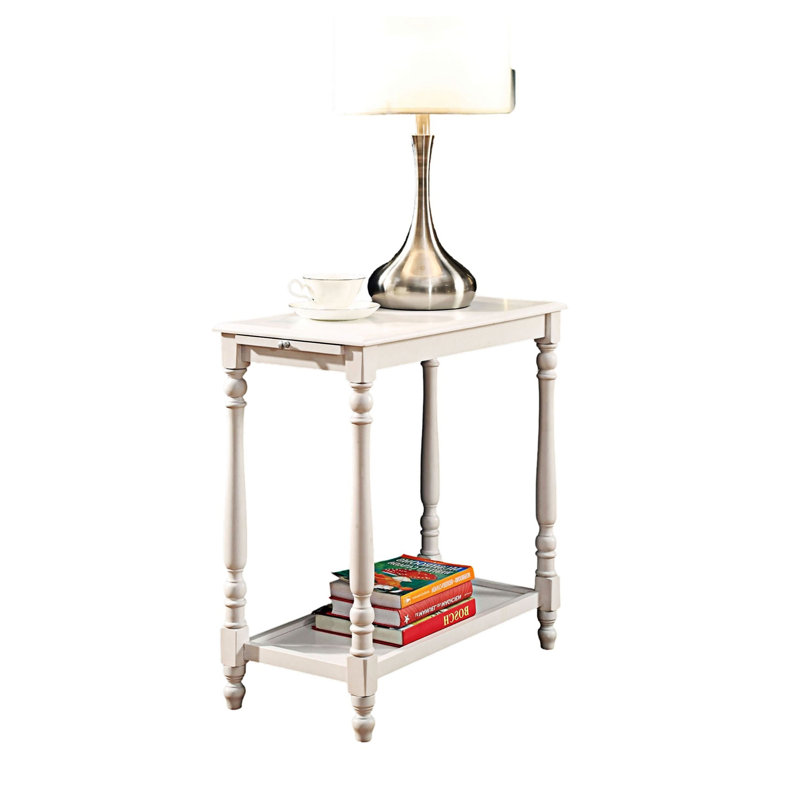 Table d'appoint pour canapé avec tablette ouverte