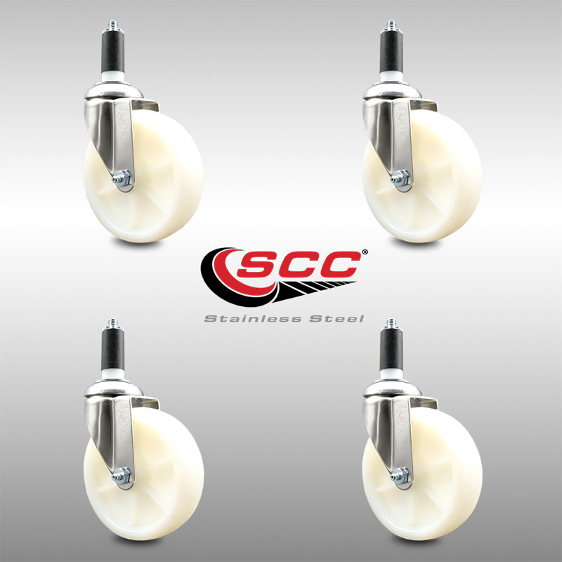Ensemble de roulettes extensibles pivotantes en nylon, H 5 po x l 5 po